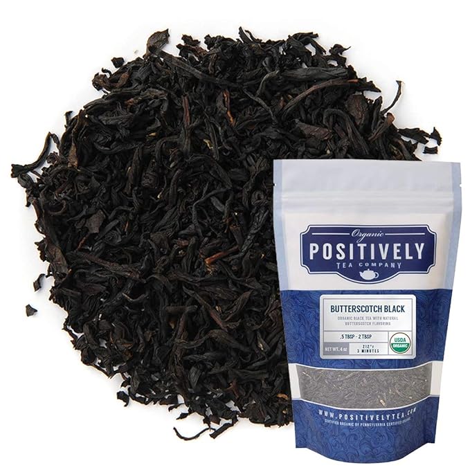 Organic Positively Tea Company, Butterscotch Black Tea, Loose Leaf, 4 Ounce