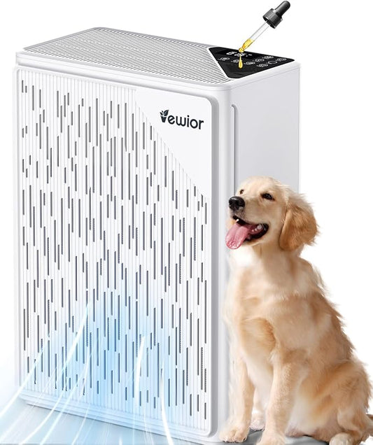Air Purifiers for Home Large Room up to 2535ft², VEWIOR H13 True HEPA Air Cleaner for Bedroom with PM2.5 Display Air Quality Sensor, Fragrance Diffuser, Air Filter for Wildfire Smoke Pet Hair Dust
