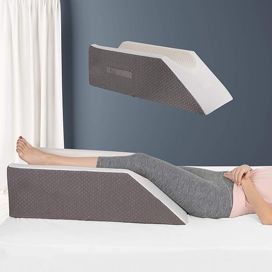 Kölbs Single Leg Elevation Pillow, Post Surgery Leg Pillow, Stylish Chic Jacquard Cover, Ankle Knee and Leg Support Pillow for Injury After Surgery (Single Leg)