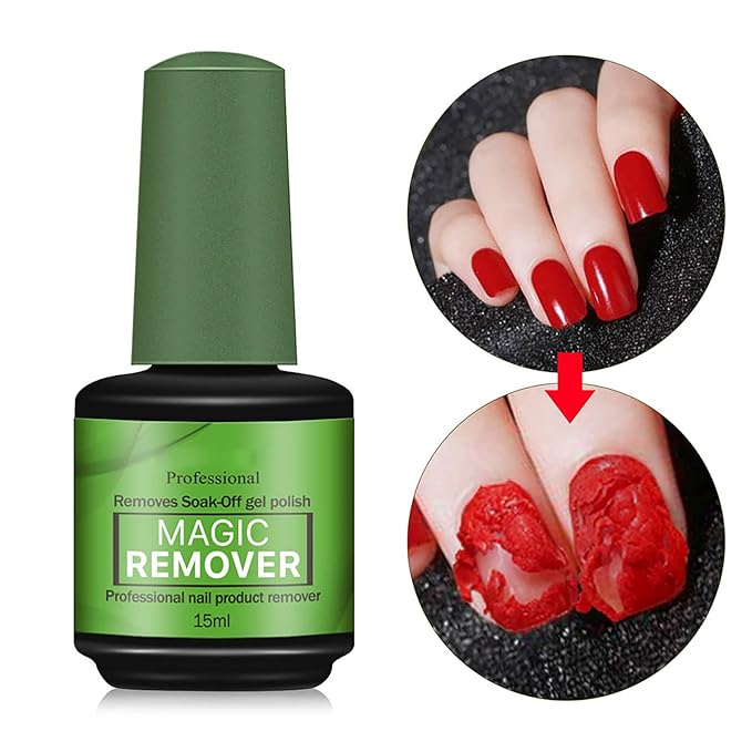 Gel Nail Polish Remover - 3 Pack, 15ml Magic Gel Polish Remover, Quickly Soak Off Nails, No Need For Foil, Soaking Or Wrapping (Green)