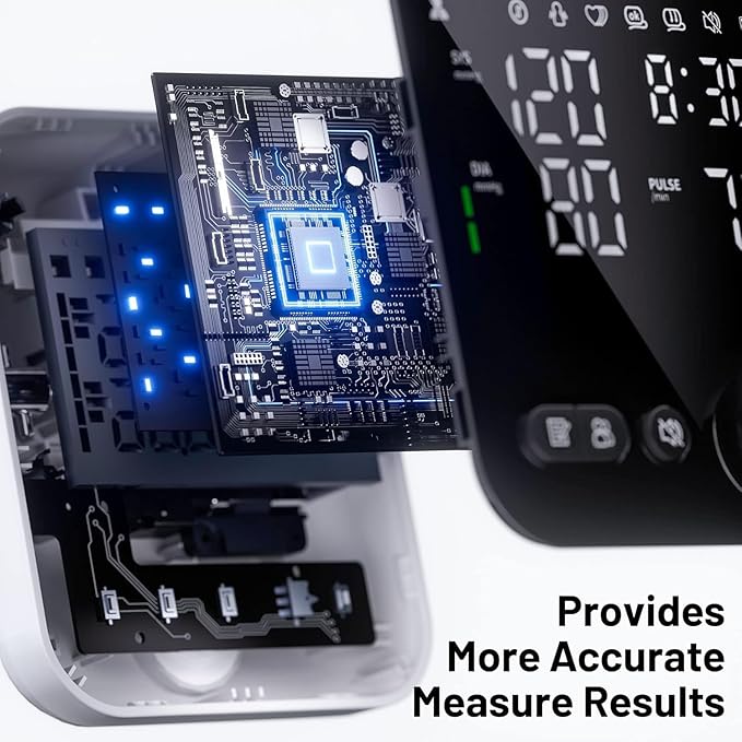 Blood Pressure Monitor Upper Arm Monitors for Home Use Adjustable 8.7"-16.5" Cuff LED Display 2x120 Memory Intelligent Voice Portable Machine with Storage Bag