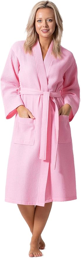Waffle Knit Lightweight Kimono Spa & Bath Robes for Women - Quick Dry - Soft