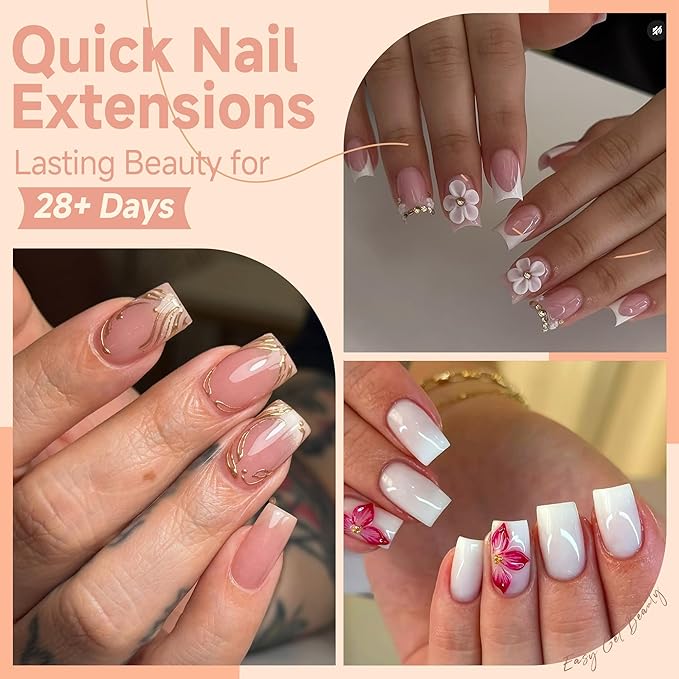 UNA GELLA Nail Tips Short Square, Pre-buff Matte Gel Nails Tips Short Square Nail Tips 120pcs Clear Full Cover False Fake Nails for Nail Extensions DIY Home Salon 12 Sizes for Women