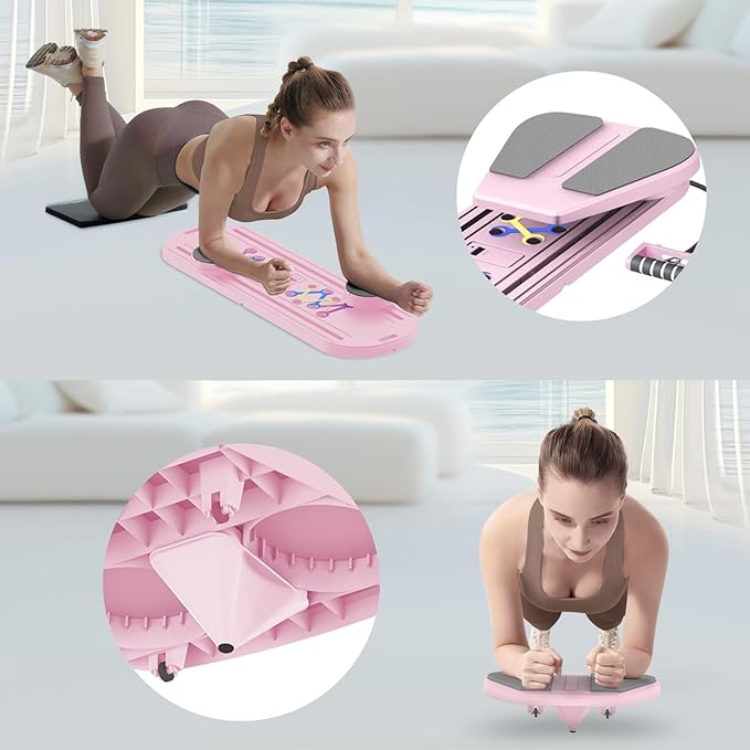 Pilates Board Pilates Reformer Set - Multifunctional Home Workout Board for Core & Abdominal Training,Portable Pilates Equipment for Women & Beginners