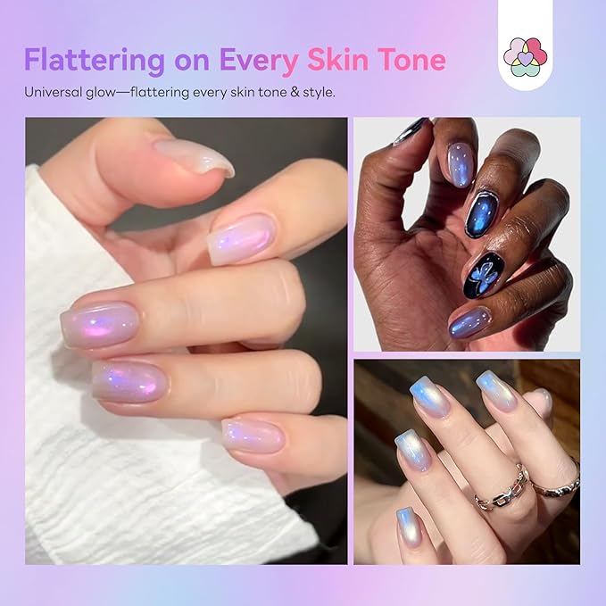 SAVILAND Cat Eye Gel Nail Polish Set: 2026 12 Colors 5ml Crystal Shiny Gloss Cateye Gel Polish Art Pen Aurora Borealis Pink Blue Magnetic Gel Polish Glitter Gel Nail Polish Gifts Home DIY