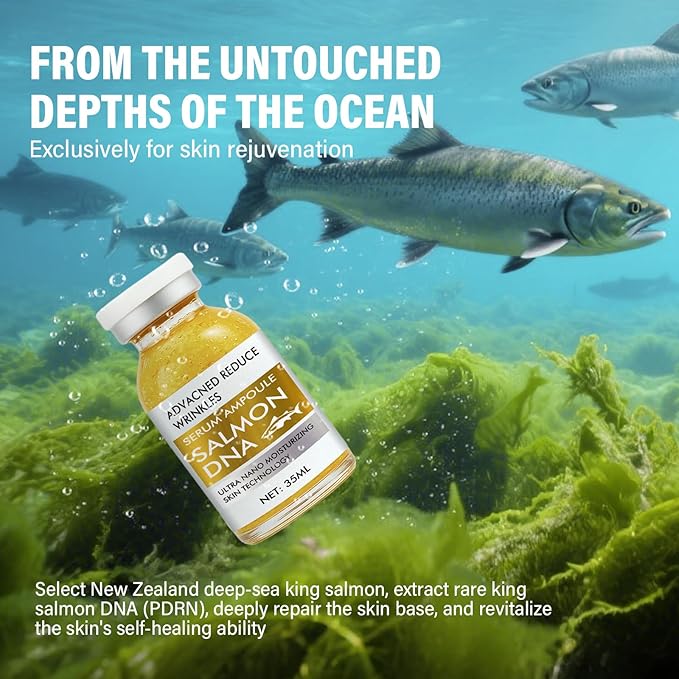 Salmon DNA Ampoule, 35ml Microneedling Serum, Hydrates & Moisturizes Skin, Anti-Wrinkle & Enhance Barrier Function for Face and Body