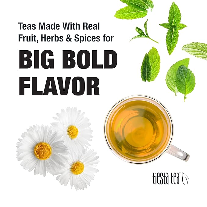 Tiesta Tea - Chamomile Mint, Loose Leaf, Chamomile Mint Herbal Blend, Premium Blend, Caffeine-Free Herbal Tea, Makes Hot or Iced & Brews Up to 50 Cups, 2oz Refillable Tin Can