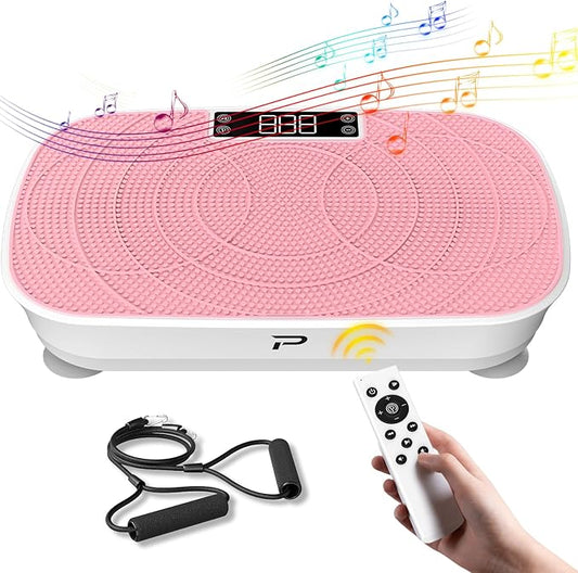 Vibration Plate Exercise Machine - 99 Speeds, 400LBS Capacity Quiet Whole Body Vibration Platform for Weight Loss & Lymphatic Drainage with Bluetooth Music, Remote & Touchscreen Control