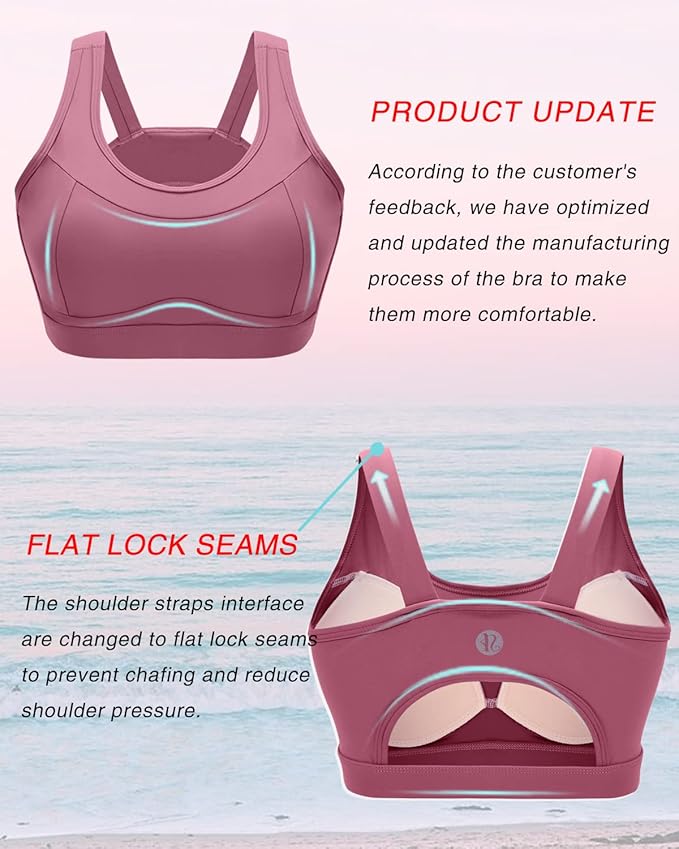 RUNNING GIRL High Impact Sports Bras for Women,Racerback Running Bra Workout Crop Tank Tops Longline Sports Bra Push up