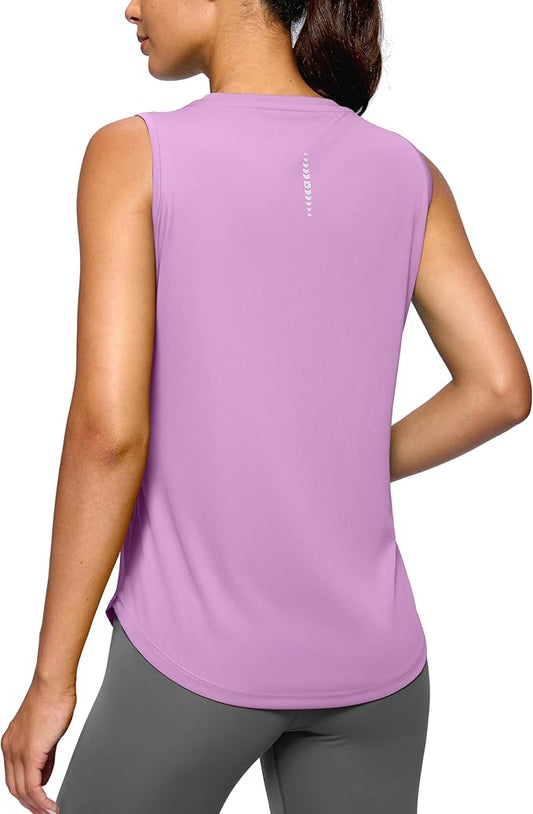 G Gradual Women's Workout Tank Tops Lightweight Sleeveless High Neck Athletic Shirts for Running Gym Tennis Pickleball