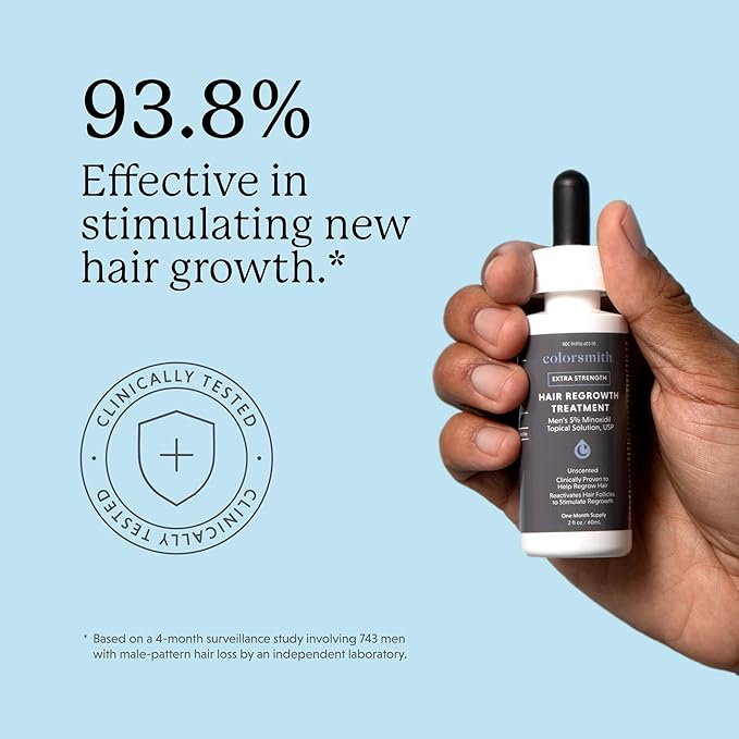 Extra Strength Hair Regrowth Treatment, 5% Minoxidil Solution, 2 fl oz, Unscented, For Men