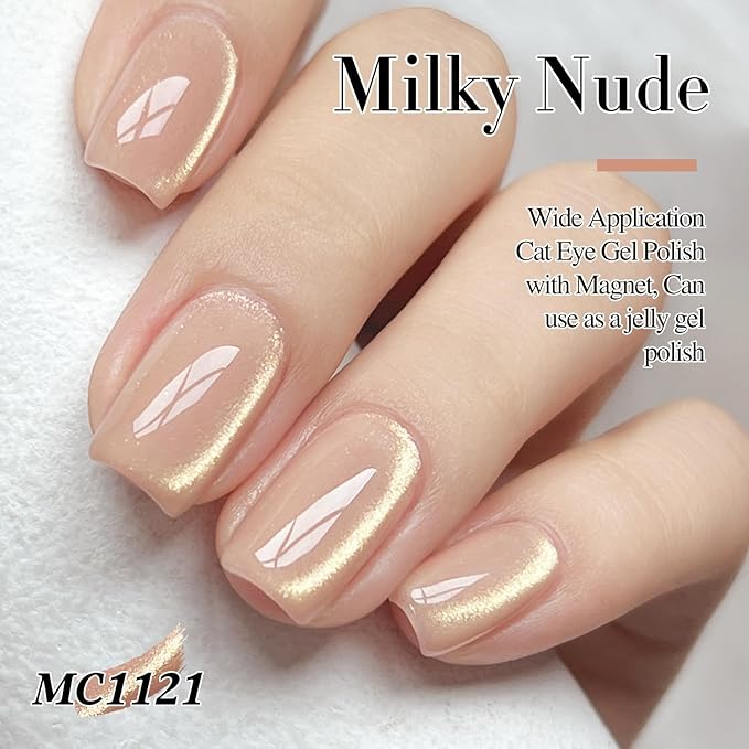 Double Rhythm 6 Colors Cat Eye Gel Polish Set Shimmer Glitter with Magnet Holographic Reflective Magnetic UV Nail Art Kit (6-Kit 42)