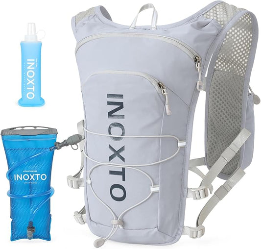 INOXTO Running Hydration Vest Backpack,Lightweight Pack with 1.6L Water Bladder Hydration Backpack Daypack for Hiking Trail Running Cycling Race Marathon for Women Men