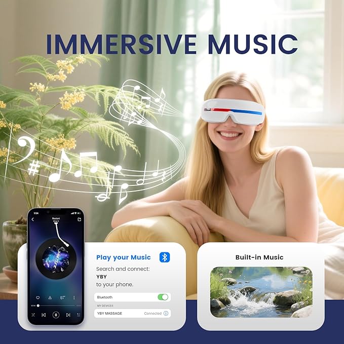 Eye Massager with Heat Sleep mask Massage for Migraines.Heated Eye Mask.Birthday Gifts for Mom Dad Women Men Wife Sister Her Him.Face Massager Mask for Headaches