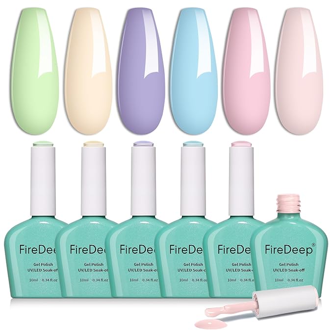 6 Colors Hema Free Macaron Gel Polish Pastel Pink Blue Yellow Green Purple Long Lasting Removable Summer Nail DIY Gift
