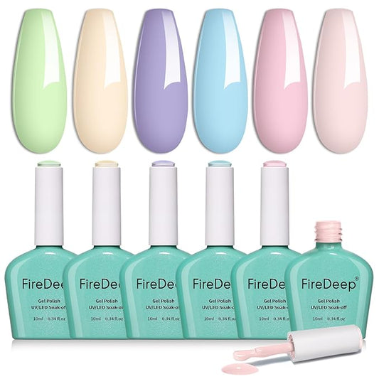 6 Colors Hema Free Macaron Gel Polish Pastel Pink Blue Yellow Green Purple Long Lasting Removable Summer Nail DIY Gift
