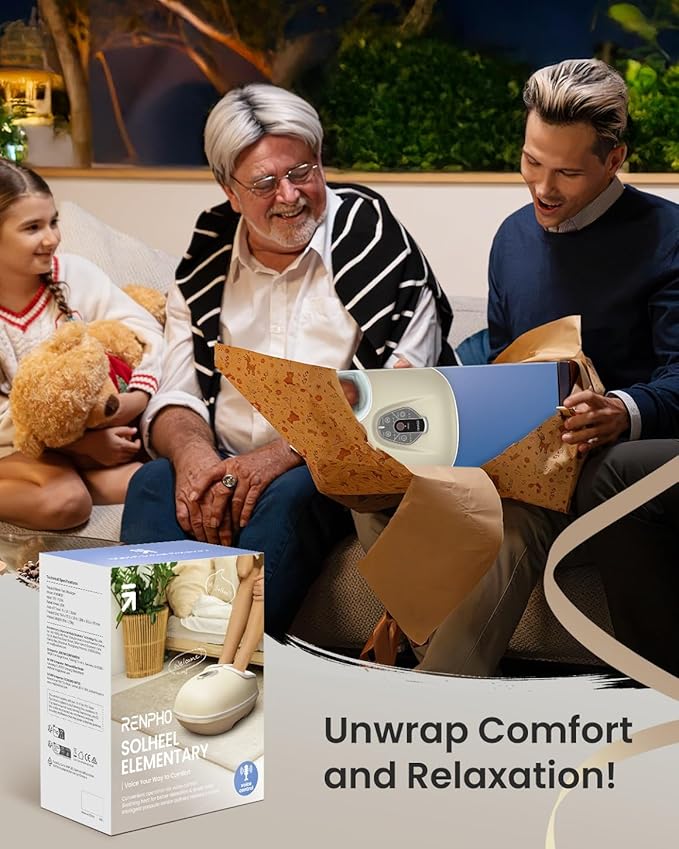 RENPHO Foot Massager Machine with Heat [2025 Upgraded], Shiatsu Foot Massager for Plantar Fasciitis, Birthday Gifts for Women, Wireless Control, Voice Control (New)