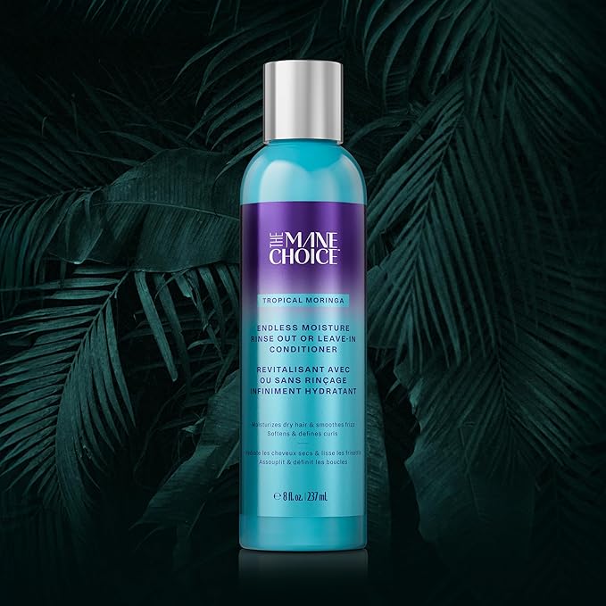The Mane Choice Tropical Moringa Sweet Oil & Honey Endless Moisture Rinse Out or Leave In Conditioner, Detangles, Softens & Nourishes Dry, Brittle Hair, Helps Reduce Breakage & Smooth Frizz, 8 Oz