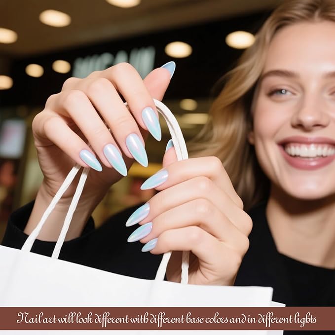 Artdone Red to Glod Aurora Chrome Nail Powder, Iridescent Unicorn Powder Metallic Mirror Effect Pigment Pearlescent Mermaid Pearl Glitter Dust Kit, Nail Art Decoration, Resin Craft