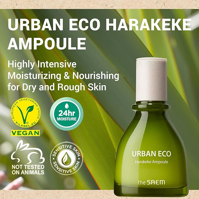 THESAEM Urban Eco Harakeke Ampoule 1.52 fl.oz. – Vegan Moisturizing Face Serum with Harakeke Extract and Hyaluronic Acid - Hydrating Ampoule to Strengthen Skin Barrier