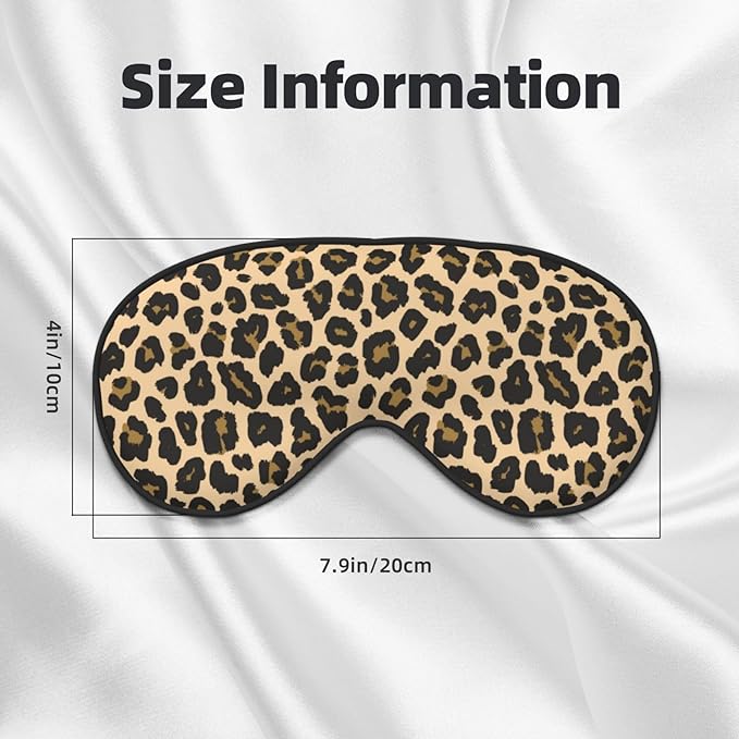 Sleep Eye Mask Brown Leopard Sleep Mask for Women Men Comfortable Eye Mask with Adjustable Strap Soft Eye Cover Blindfold for Travel Yoga Nap Shift Work