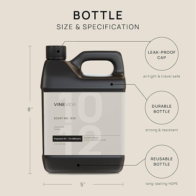 VINEVIDA (32oz) Hotel Fragrance Collection Diffuser Oil - Hotel Scents Diffusers for Home - Cold Air Diffuser Oil - Hotel Scent Essential Oil - Scent No.1012 Inspired by Ritz Carlton Hotel