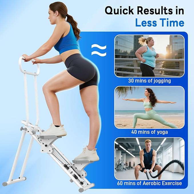 ERGOLIFE Stair Stepper with 3-Level Adjustable Resistance, 350lbs Upgrade Foldable Stairmaster Machine for Home Gym Workout, Cardio Stair Climber with Low Noise