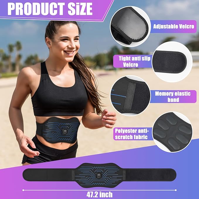 FDA Cleared - Abs Stimulator Muscle Toner, EMS Muscle Stimulator, Fitness Belt Ab Workout Equipment