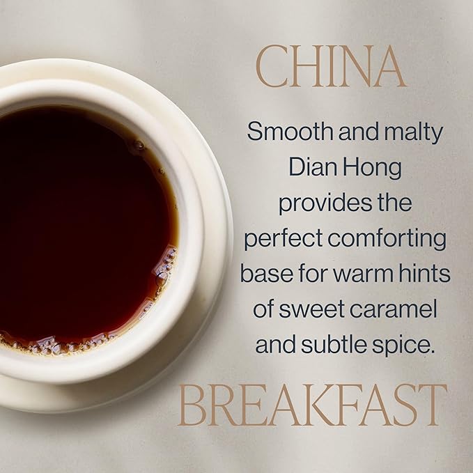 Rishi Tea China Breakfast Black Loose Leaf Tea - Organic, Robust & Caffeinated, Enjoy Hot or Iced - 16 Ounces, 50+ Servings