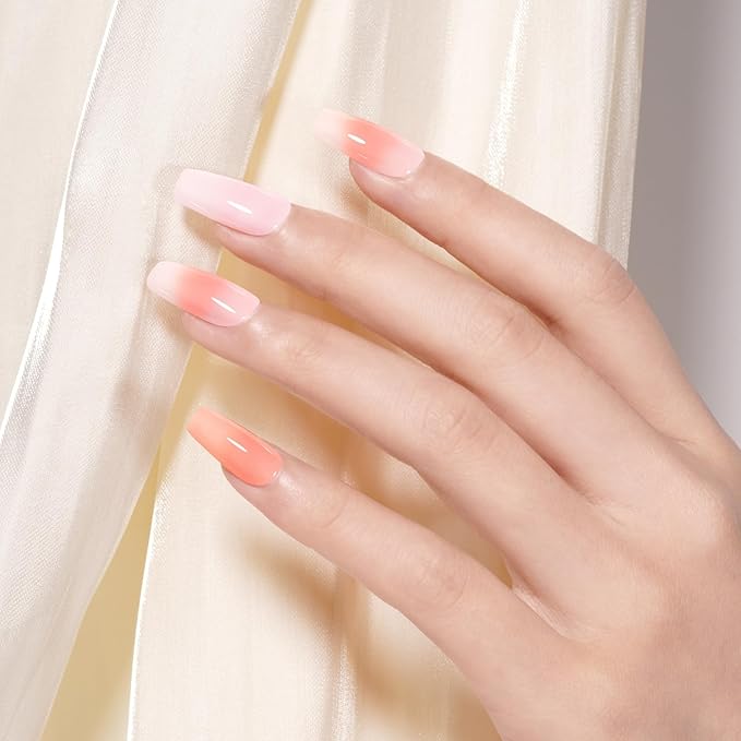 TOMICCA Gel Nail Polish, Jelly Milky Pink Gel Polish, Light Pink Nail Polish Quick Dry, UV Clear Pink Gel Polish Colors Long Lasting Nail Art Manicure Home DIY