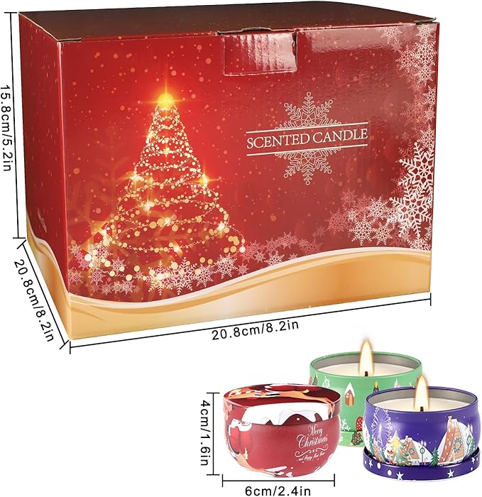 36 Packs Christmas Scented Candles, 2.5oz Smokeless Clean Burning Soy Wax Candles for Home Decor, Festive Gifts & Holiday Ambiance