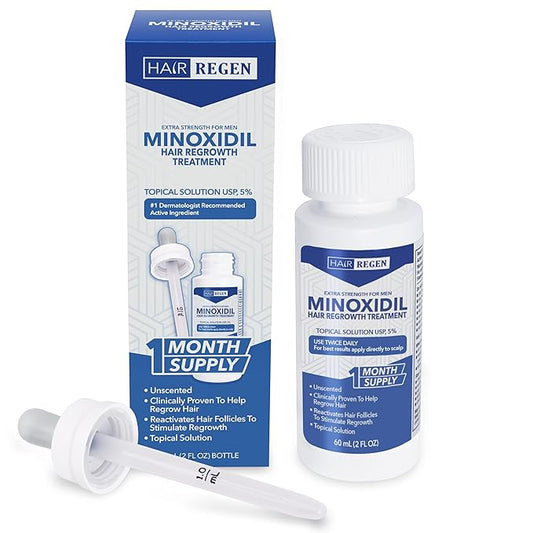 Advanced 5% Minoxidil Topical Solution For Men Hair Growth Serum Treatment for Thinning Hair - Hair Loss for Men - 1 Month Supply, Minoxidil Drop So Thicker Fuller Hair Keeps Growing Amazing Results