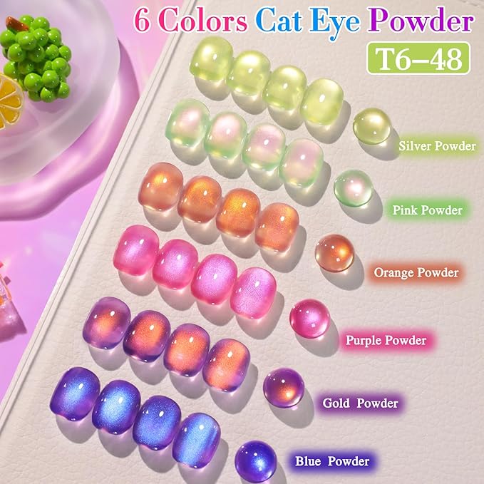 Double Rhythm Jelly Glass Cat Eye Gel Polish with Magnet 15ML Holographic Glitter Shimmer Translucent Sheer Color Magnetic Polish Salon DIY at Home (Grape Gold-MC1247)