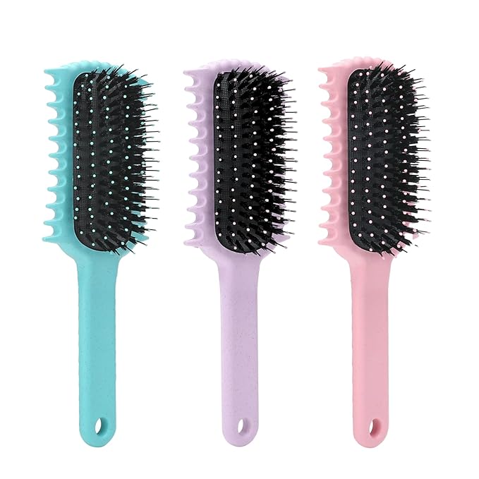 Curly Hair Brush, Volume Curl Defining Brush for Detangling Shaping and Styling Women's Curls, Reduce Pulling (Purple)