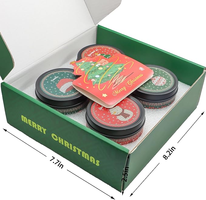 Christmas Candles - Christmas Gifts for Women, Scented Candles Gift Set, Natural Soy Wax Aromatherapy Candle for Home Scented (4Pack)