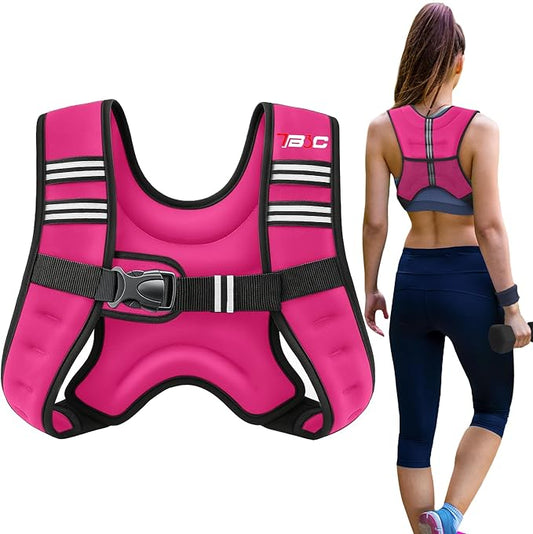 Weighted Vest Woman - 6lb/8lb/12lb/16lb/20lb/25lb/30lb Womens Weight Vest for Walking, Strength Training Weight Vests for Men, Reflective Stripe Fitness Vest for Workout Running Jogging