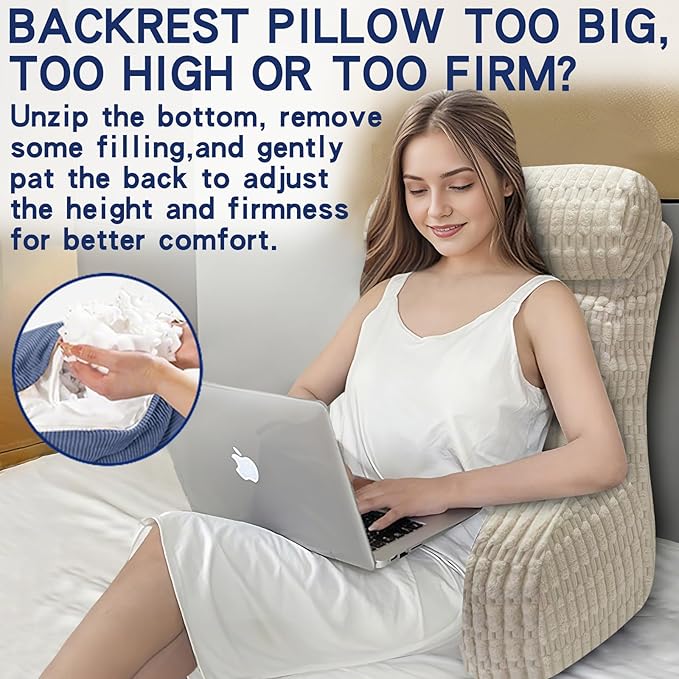 Back Pillow for Bed Sitting Up, Reading Pillow, Extra Large Arm Pillows for Adults for Back Support,Bed Pillow for Sitting up for Watching TV/Gaming/Relaxing