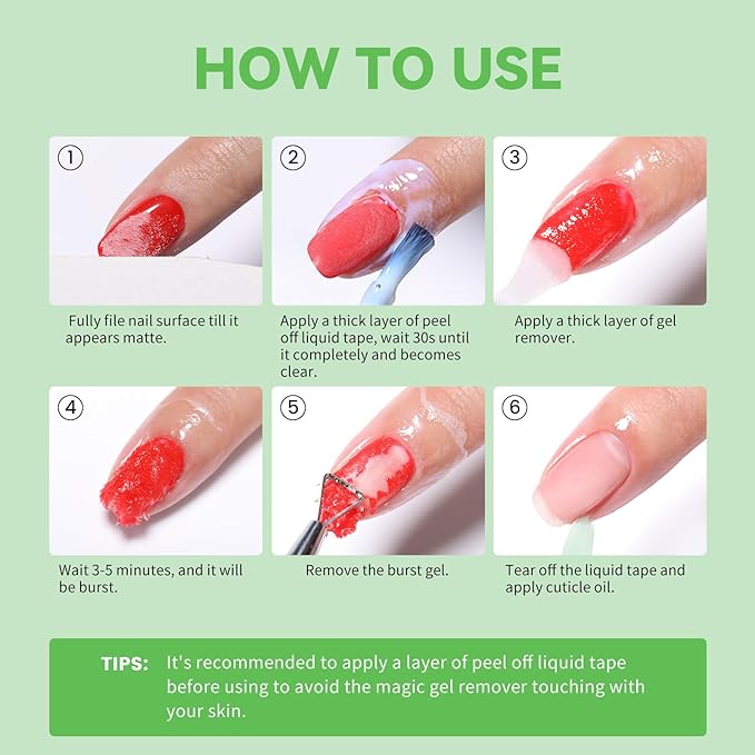 BORN PRETTY 15ML Gel Nail Remover No Need Soaking or Wrapping Gel Remover for Nails 3-5 Minutes, HEMA & TPO FREE