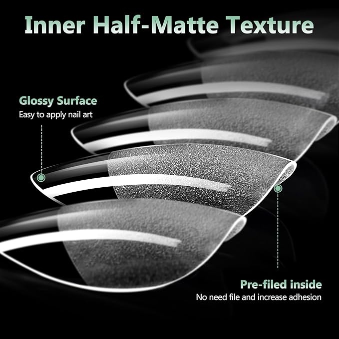 Short Almond Nail Tips, 216pcs Soft Acrylic Fake Nails Gel Nail Tips, Full Cover Pre-Shaped Matte Clear Press on Nails for Extension, Diy at Home Manicure 12 Sizes