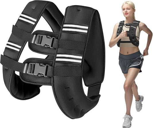 Weighted Vest for Men Women, 8lbs/12lbs/16lbs/20lbs Weight Vest with Reflective Stripes for Workout, Strength Training, Running, Fitness, Muscle Building, Weight Loss