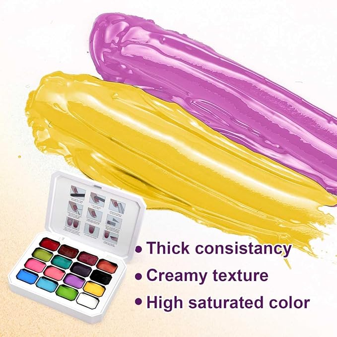 Gradient Painting Gel, 16 Bright and Dark Colors Ombre Gel Nail Polish for Pigment Pat Pink Blue Brown Aura Nails, French Manicure DIY Nail Art Long-lasting No-wipe Palette Daily Life