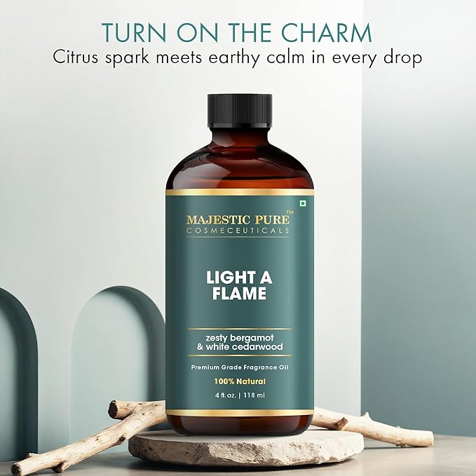 MAJESTIC PURE Zesty Bergamot & White Cedarwood Premium Oil | 100% Natural | Used in Diffuers, DIY, Self Care | 4 fl oz