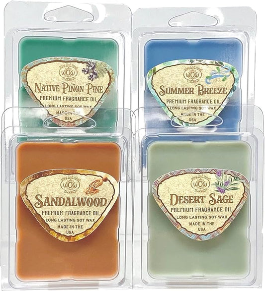 Wax Melts-Scented Wax Melts for Wax Warmers - Highly Fragrant Air Freshener - Nature Variety Pack 4 Pack Assorted Set of 6 Melt Cubes - Made in USA by Way Out West Candles