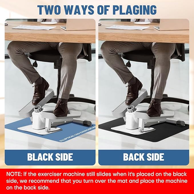 Under Desk Elliptical Mat - Non-Slip Exercise Equipment for Peloton Bike, Small Exercise Mat for Desk Workout Equipment