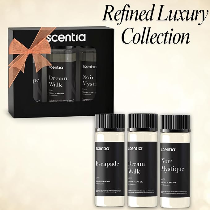 Scentia Hotel Inspired Collection Diffuser Oils – 3×20ml Aromatherapy Set | Luxury Scents Inspired by 5-Star Hotels | Gift-Ready Essential Oil Blend