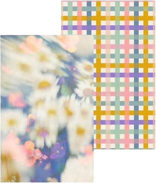 GEOMETRY Spring Kitchen Towels - Quick Dry Microfiber Cloth Spring & Summer Dish Towels for Kitchen Drying - Premium Quick Dry Towel - Soft Flora, 18" x 30" - 2-Pack