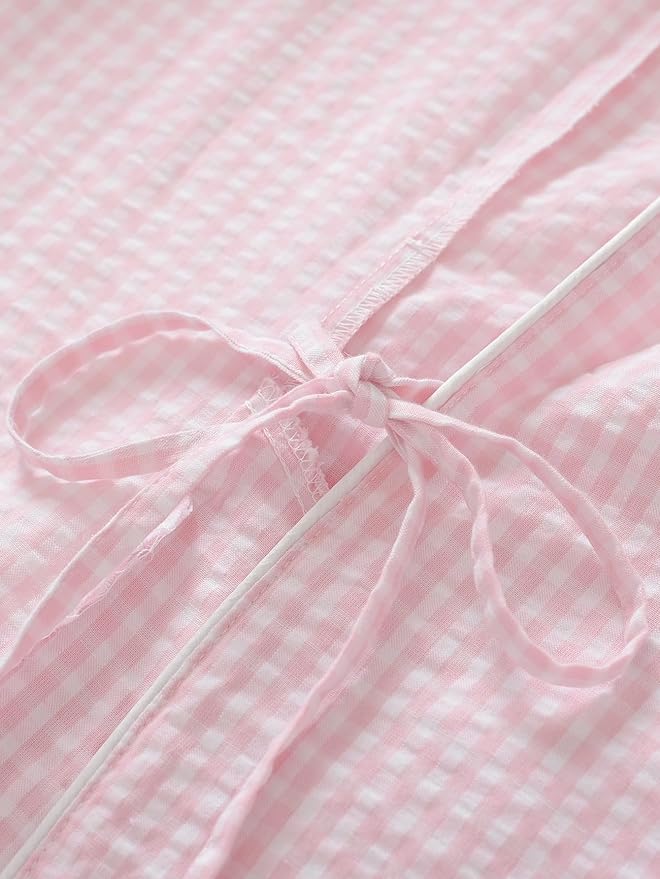 Latuza Women's Seersucker Robe Cotton Bathrobe with Pockets