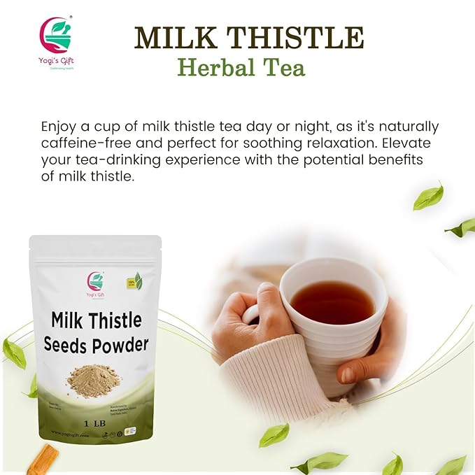 Milk Thistle Seed Powder 1 LB | Rich in Silymarin | by Yogi's Gift®