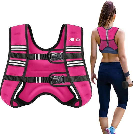 Weighted Vest Woman - 6lb/8lb/12lb/16lb/20lb/25lb/30lb Womens Weight Vest for Walking, Strength Training Weight Vests for Men, Reflective Stripe Fitness Vest for Workout Running Jogging