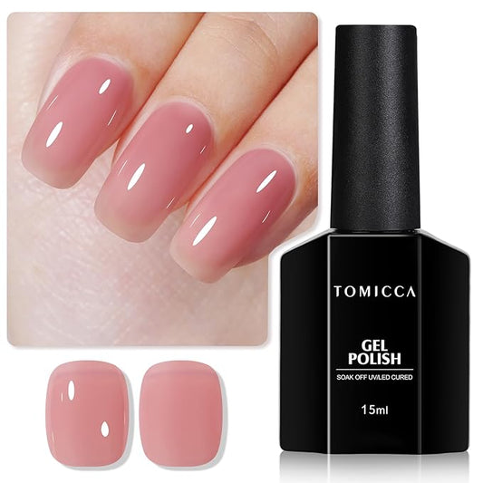 TOMICCA Gel Nail Polish - Jelly Grape Red, Sheer Maroon, UV Translucent Purple - Quick Dry, Long Lasting Neutral Nail Art Manicure